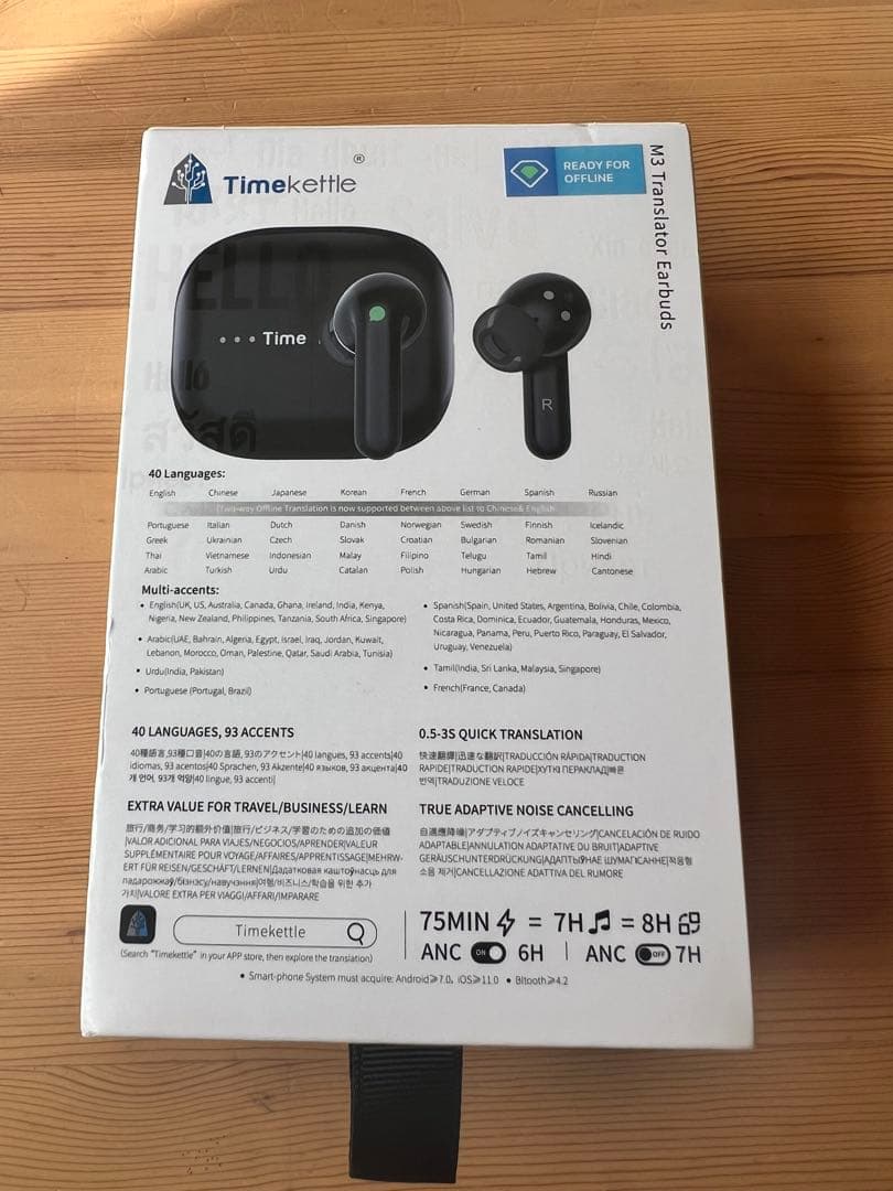 Timekettle M3 イヤホン翻訳機 オンライン式　メーカー保証