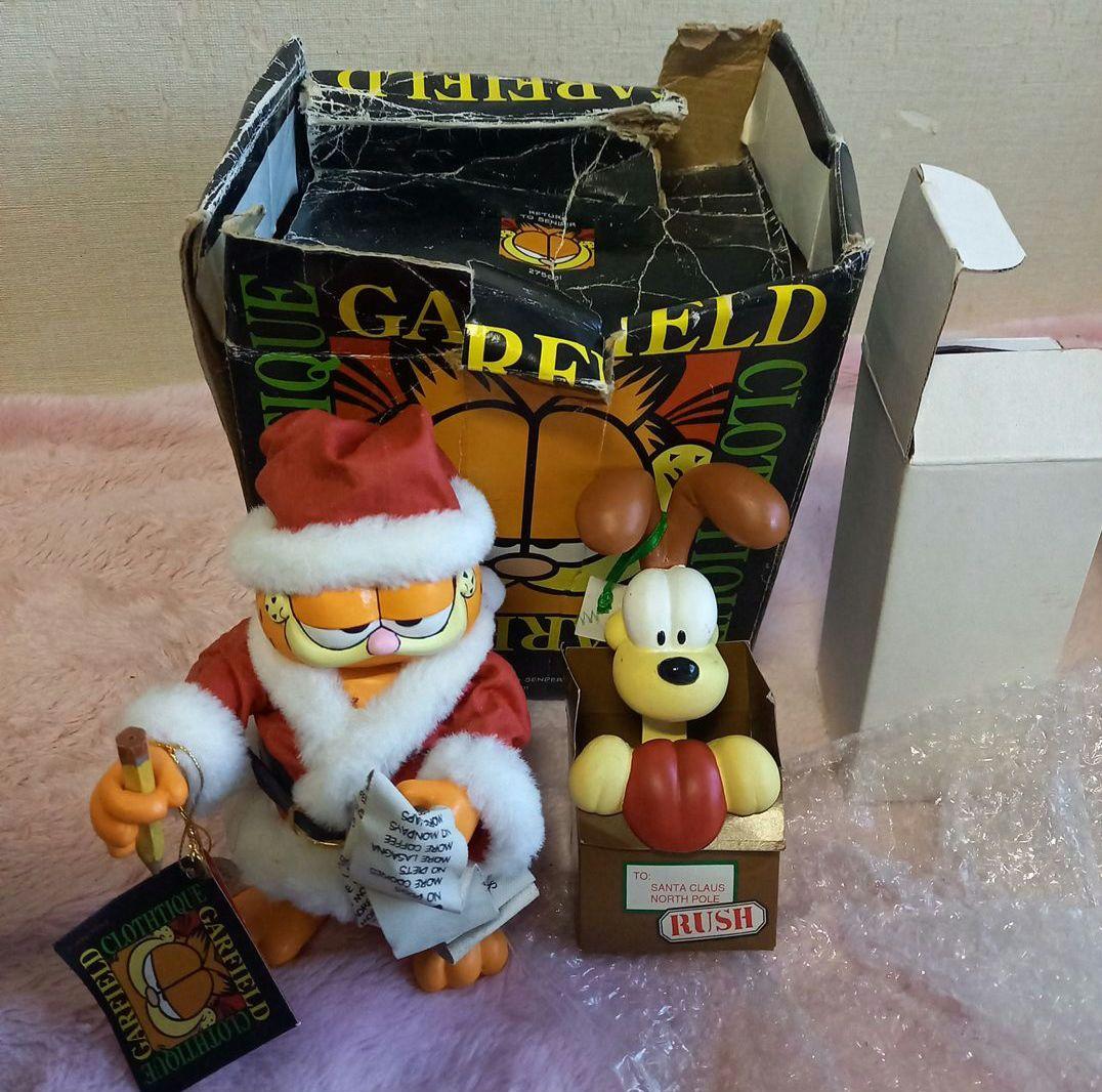 ヴィンテージ☆コレクター珍品☆1996☆ガーフィールド。クリスマス☆サンタ置物☆