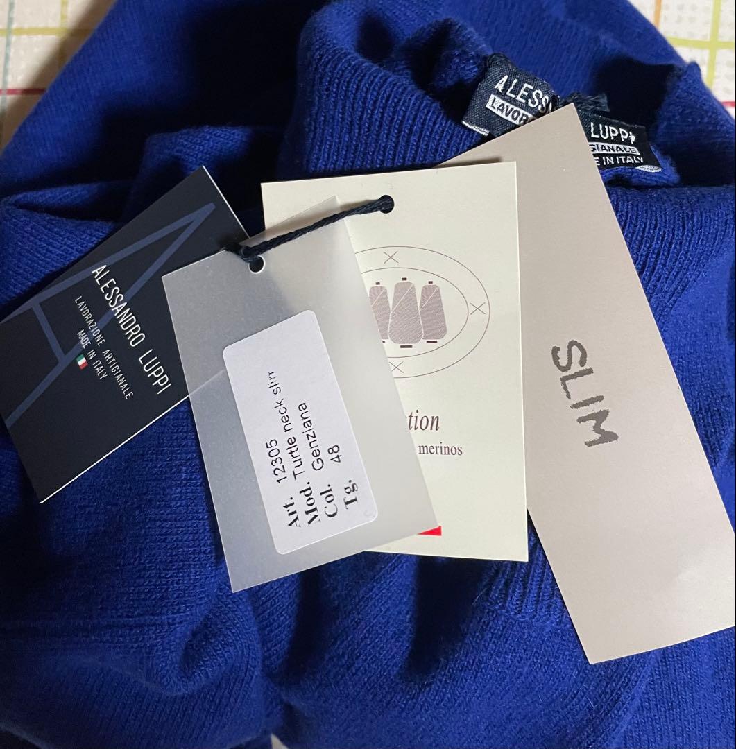 【未使用品】ALESSANDRO LUPPIウールカシミヤタートルネックニット