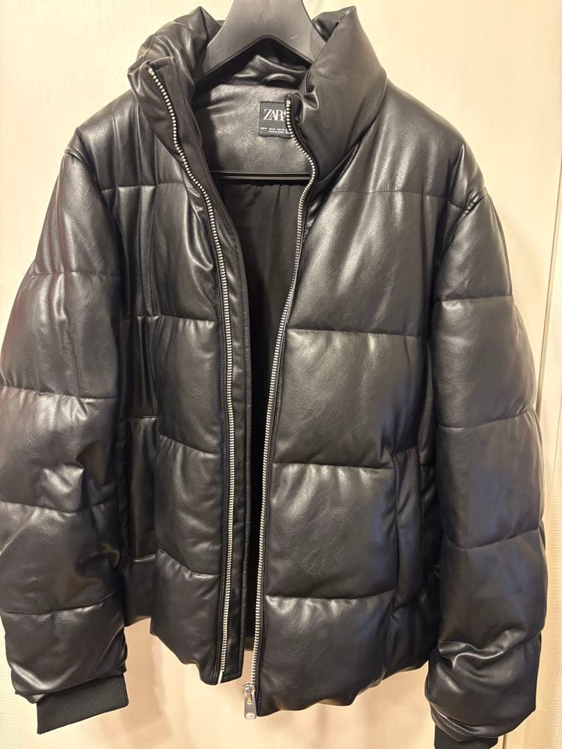 ZARA ザラ　フェイクレザーダウンジャケット
