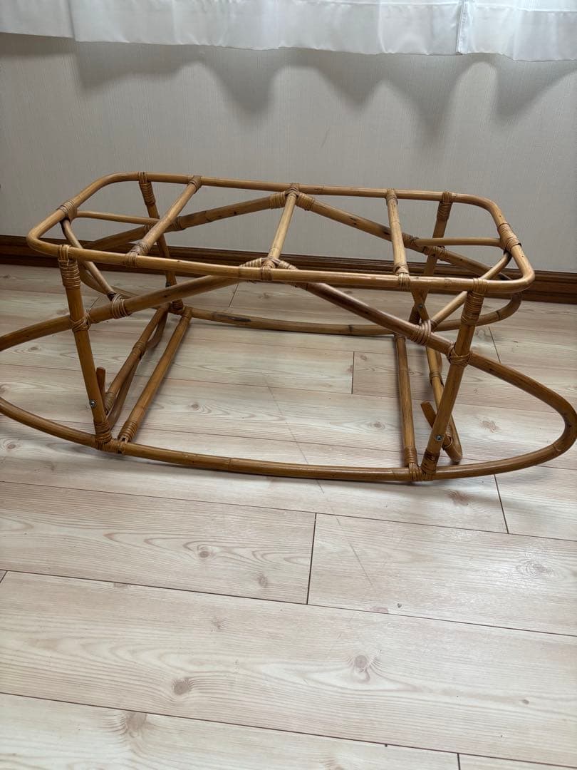 ベビーベッド　ゆりかご　アンティーク　籐製　ヴィンテージ　店舗什器ドライフラワー