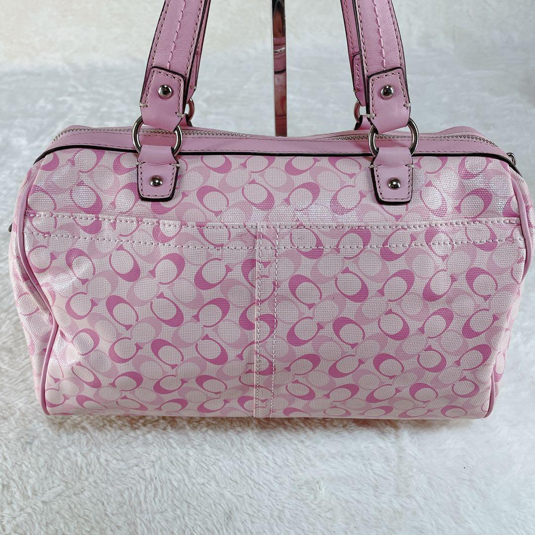 【美品】 COACH コーチ ハンドバッグ ミニボストン ピンク 17154