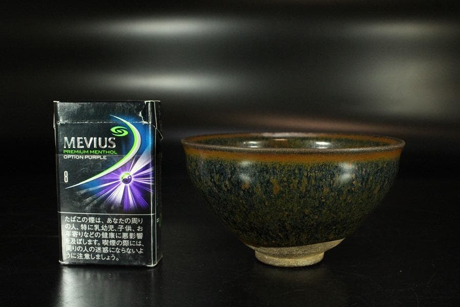 中国美術 唐物 乃木目天目 茶碗 仕服 茶道具(K-RC953)