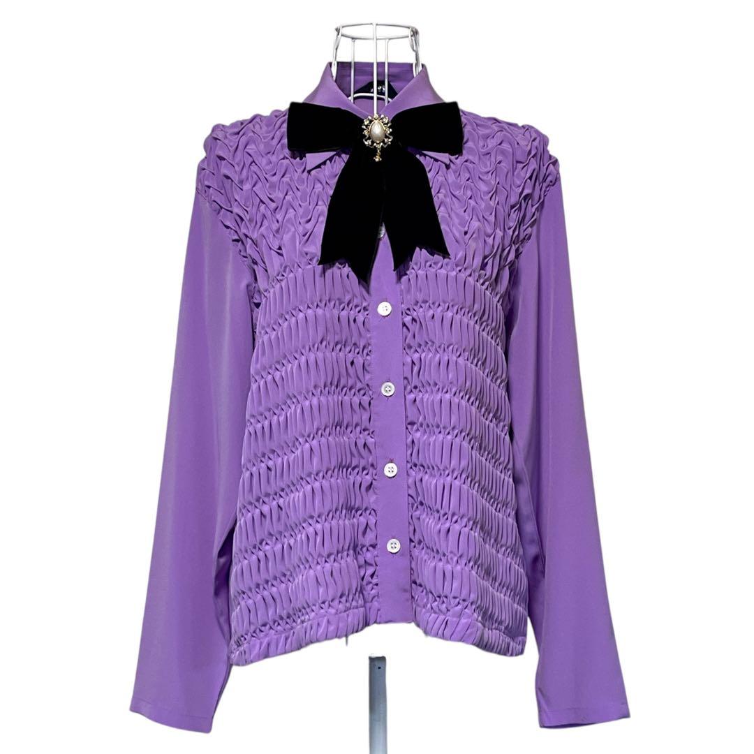 【ムー品】ATSURO TAYAMA 】ブラウス　フリルギャザー　パリコレ