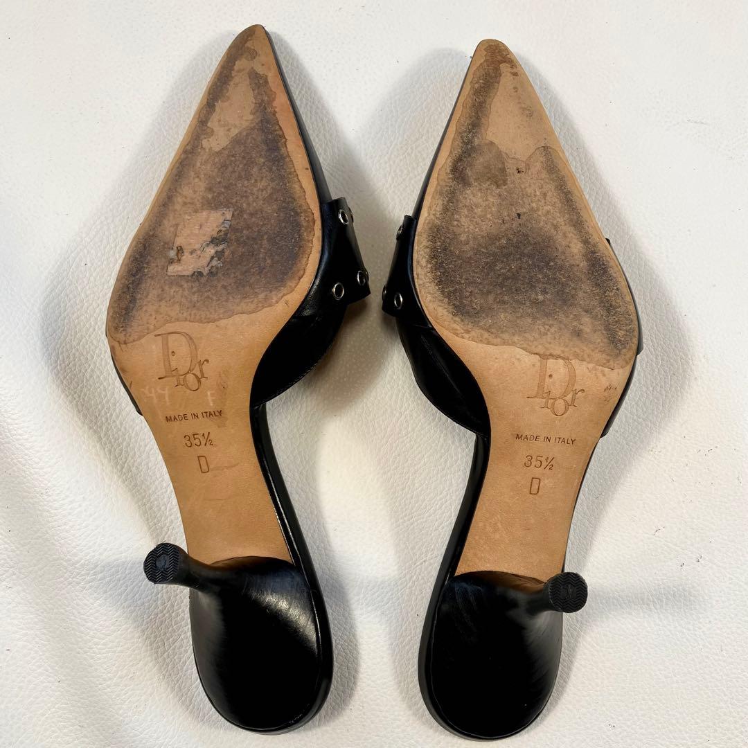 クリスチャンディオール　ミュール　CDロゴ　メタルアイレット　サイズ35.5