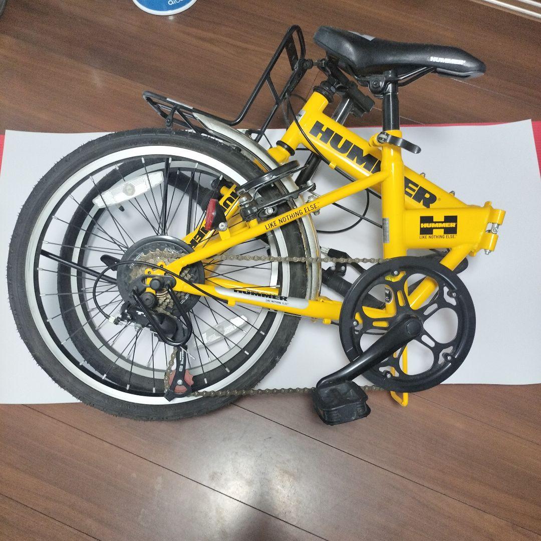 【引き取り可能な方】折りたたみ自転車（HUMMER ハマー） イエロー