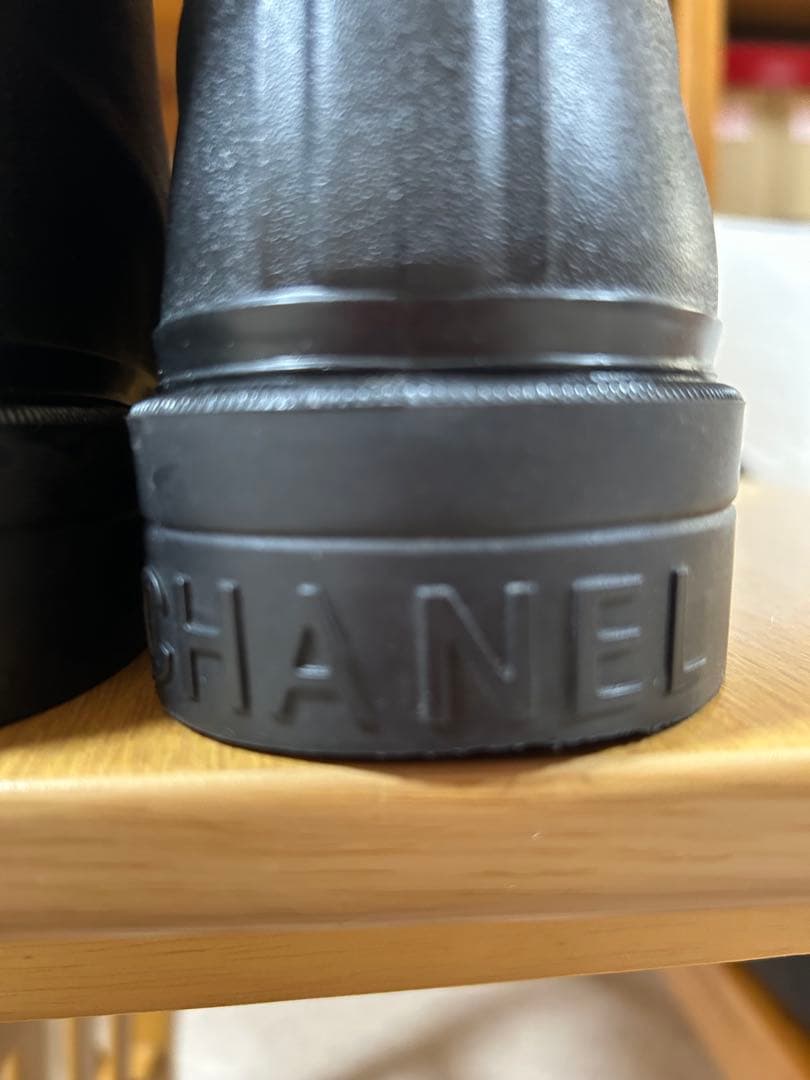 レインブーツ ブラック 白いココマークがアクセント　24cm　表記サイズ37