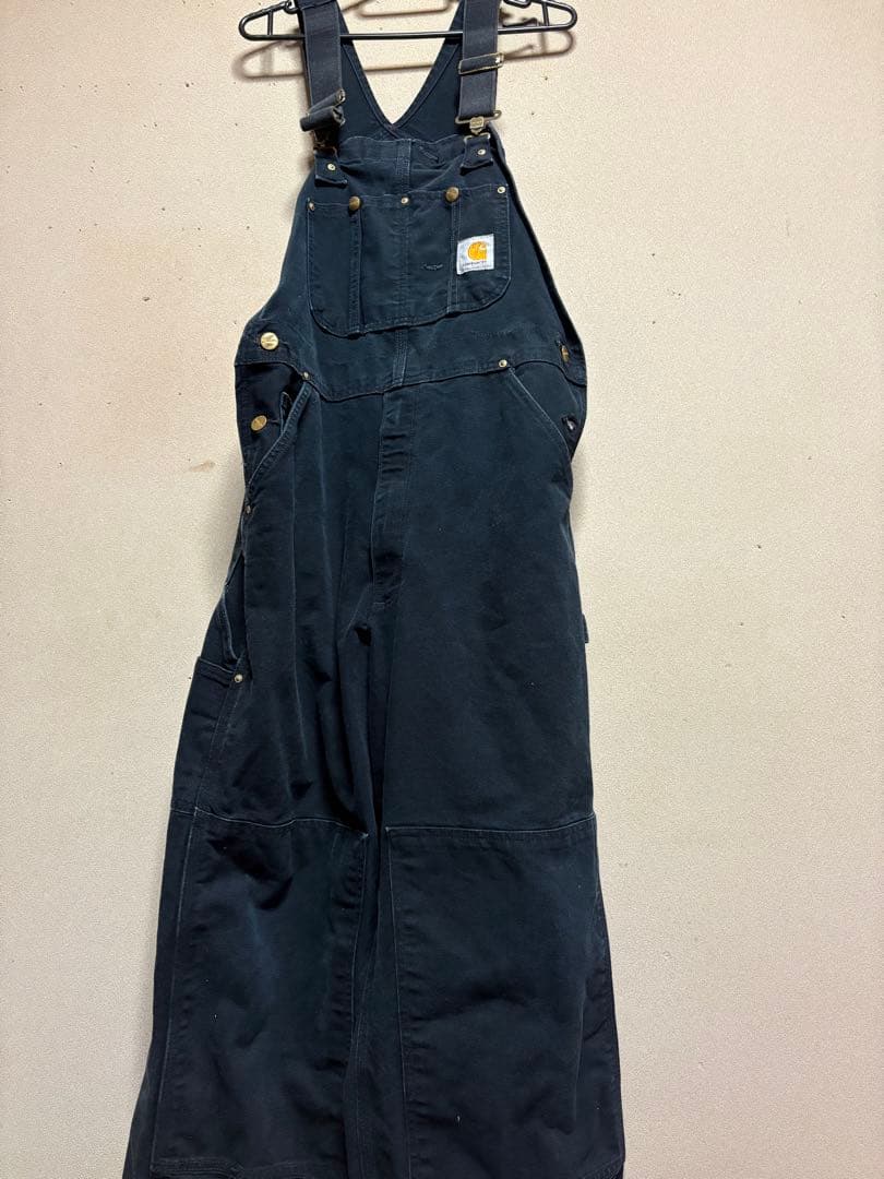 CarharttオーバーオールUSA製R01 BLKブラック W36 L30古着
