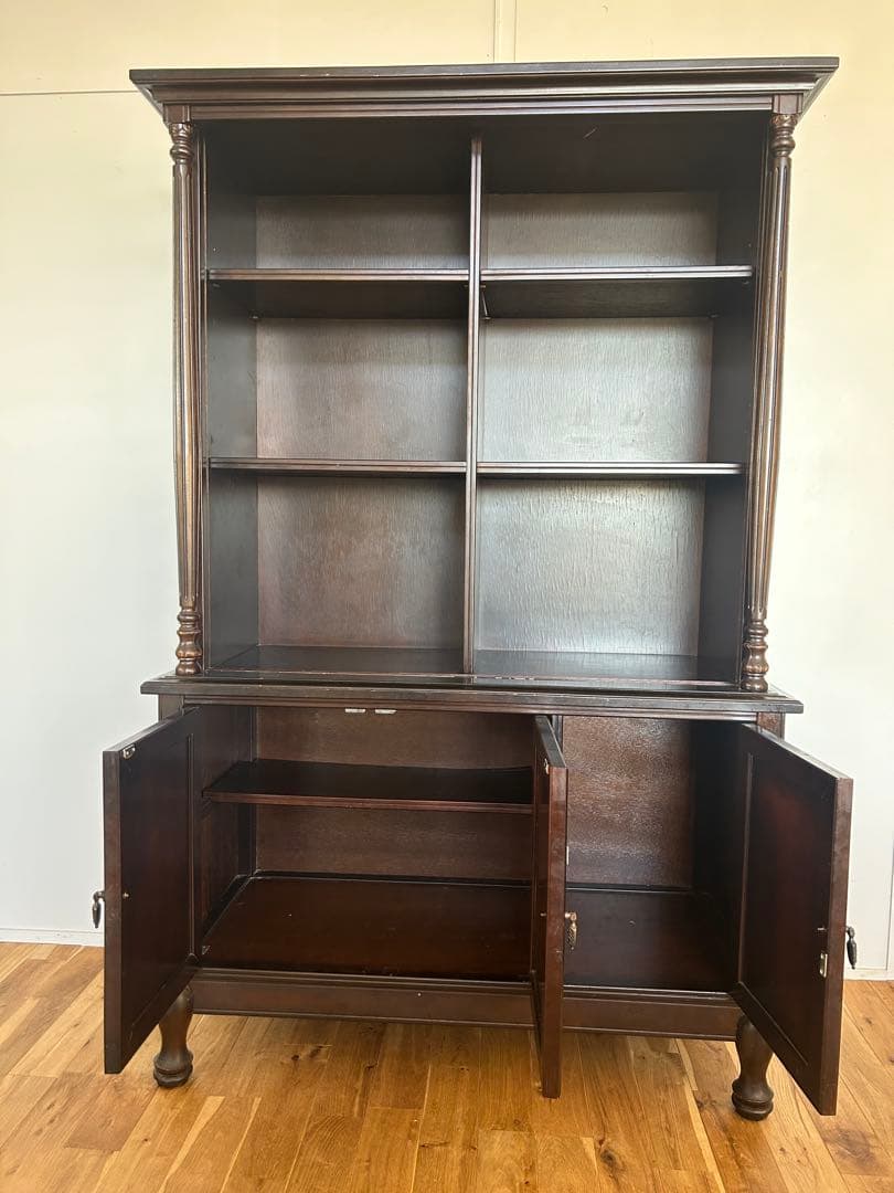 英国クラシック キャビネット アンティーク 食器棚 飾り棚 カップボード 収納