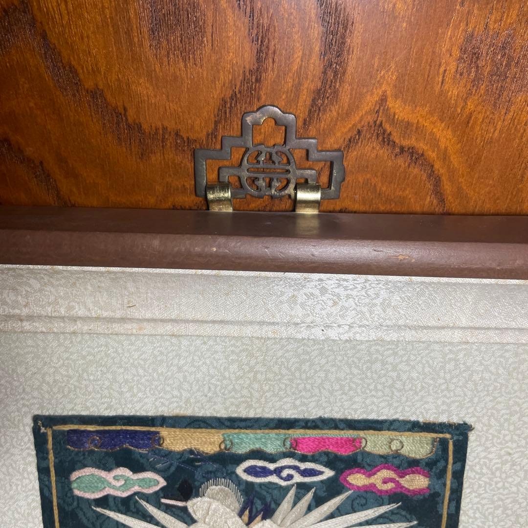 朝鮮　李朝　刺繍額