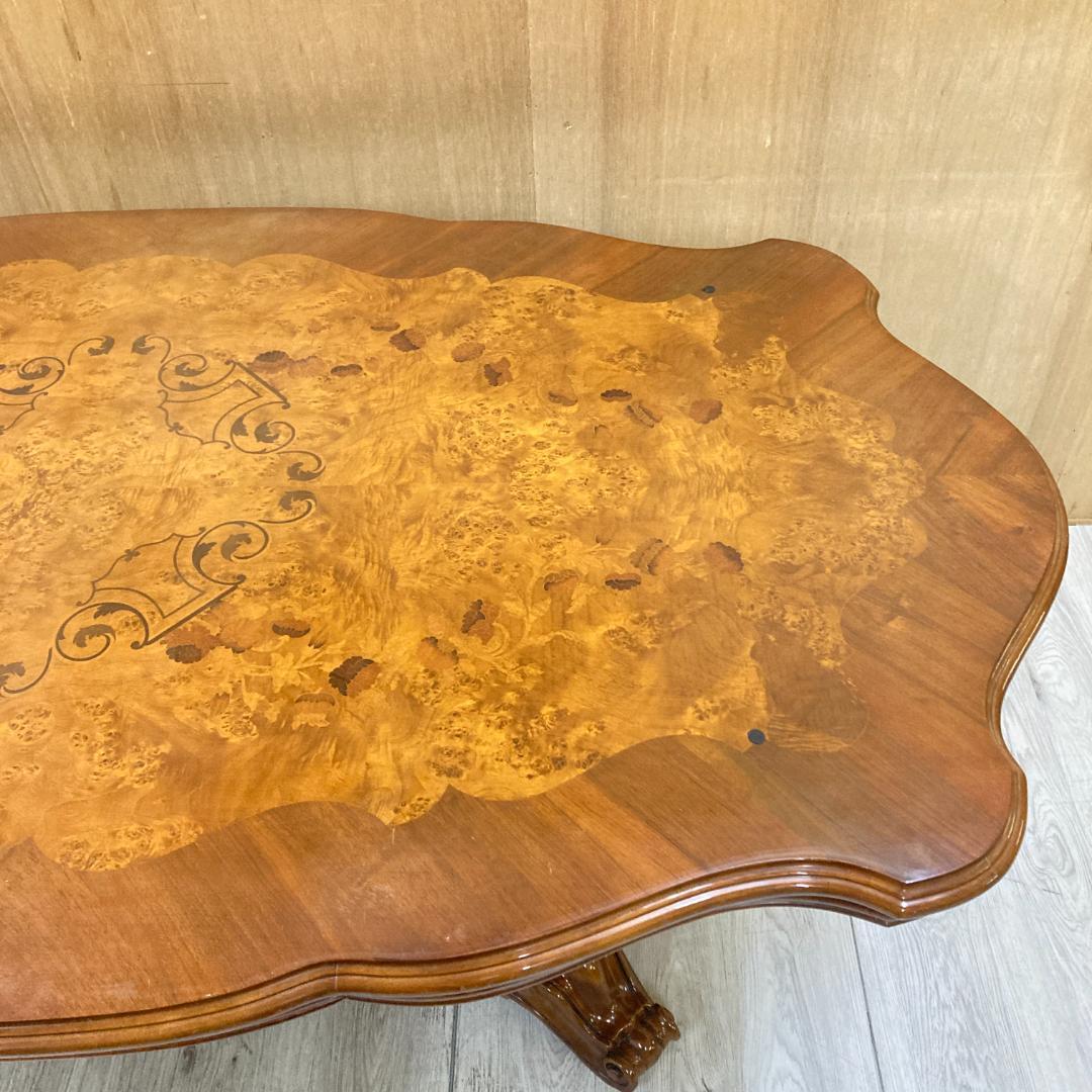 イタリア　象嵌　彫刻　大型ダイニングテーブル　200ｃｍ