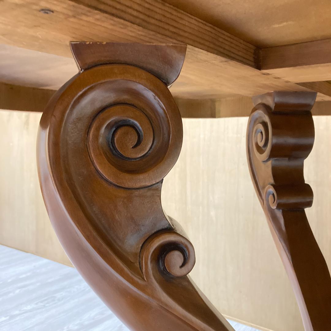 イタリア　象嵌　彫刻　大型ダイニングテーブル　200ｃｍ