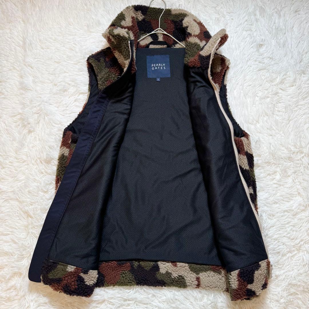 lucky_h67様美品 パーリーゲイツ カモフラ ボアジップアップベスト 近年
