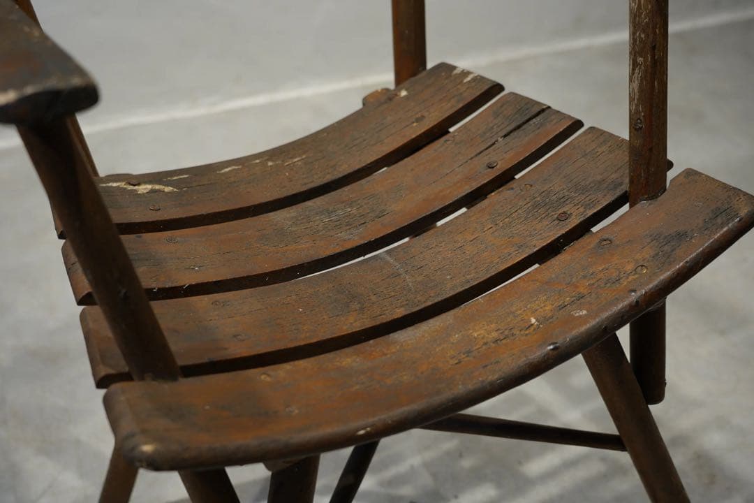 フランスアンティーク　1800年代初期　古木　アームチェア　アート