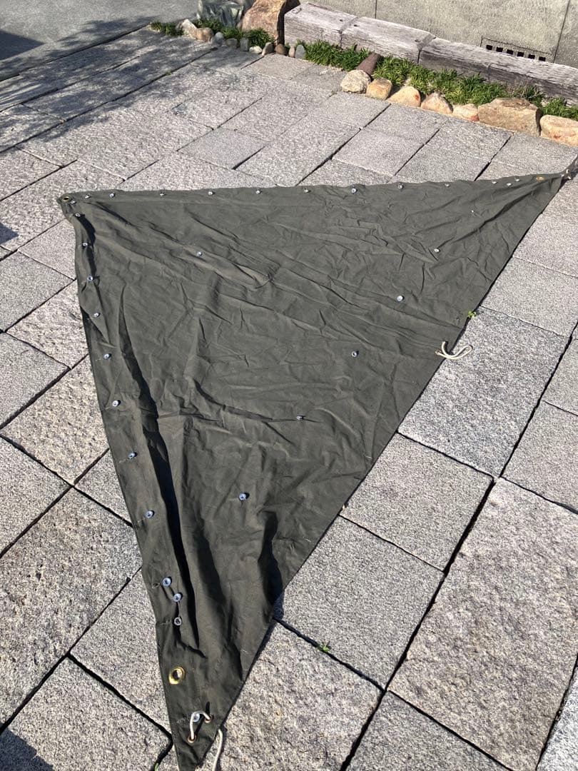 スウェーデン軍幕　初期グレー4枚　ポール付き