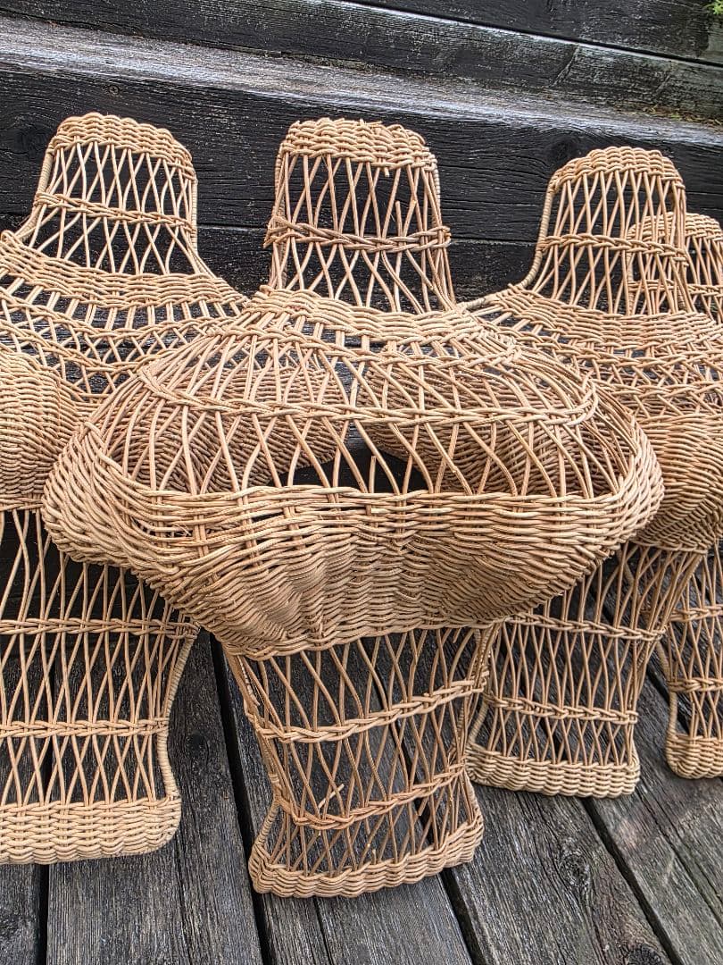 ヴィンテージ　籐のトルソー　四点セット