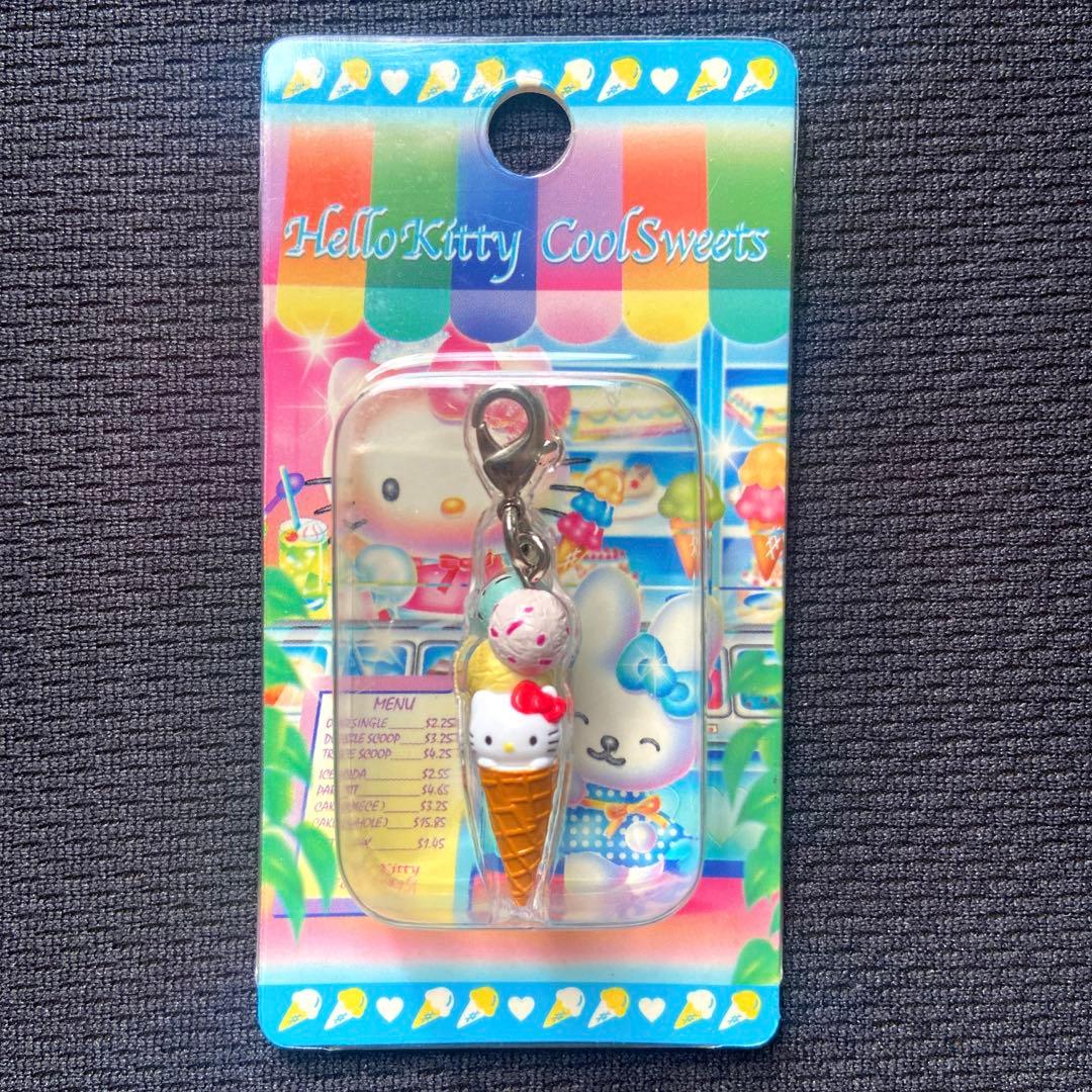 クールスイーツキティトリプルコーンファスナーマスコット根付チャームご当地激レア