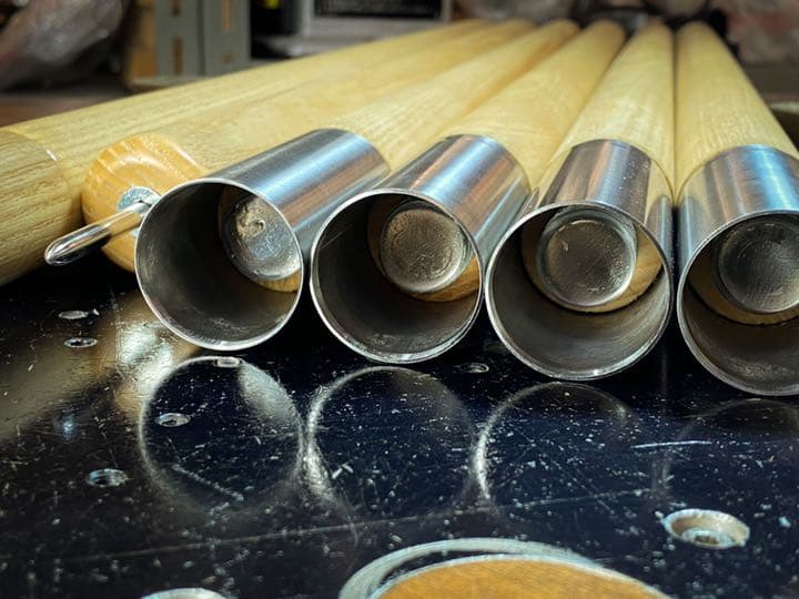 ウッドポール210㎝ボルト固定式ステンレスパイプ仕様3本継2本1セット