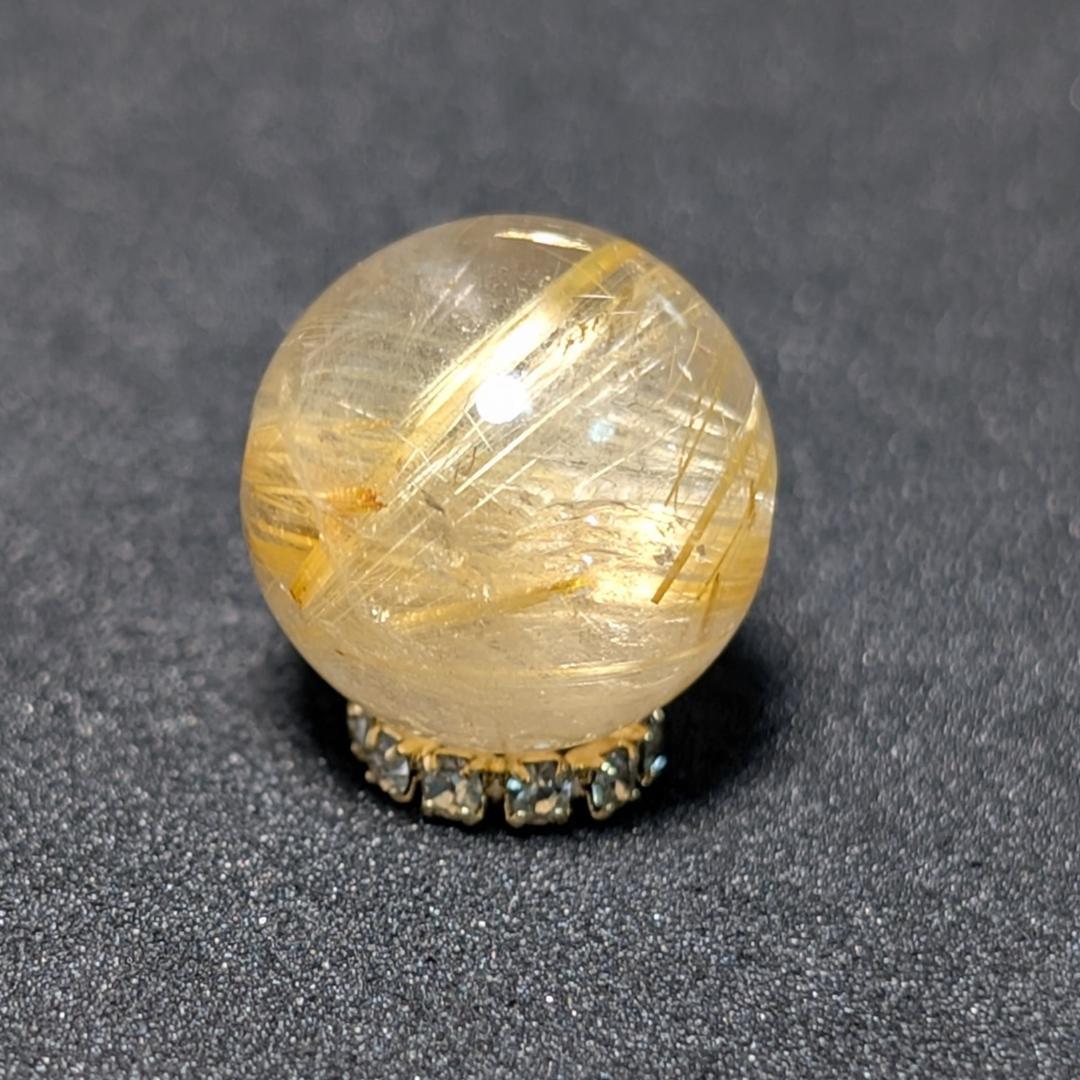 有馬英次　ゴールド タイチンルチル 13ミリ 1粒売り 貫通穴あり
