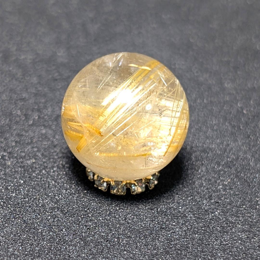 有馬英次　ゴールド タイチンルチル 13ミリ 1粒売り 貫通穴あり