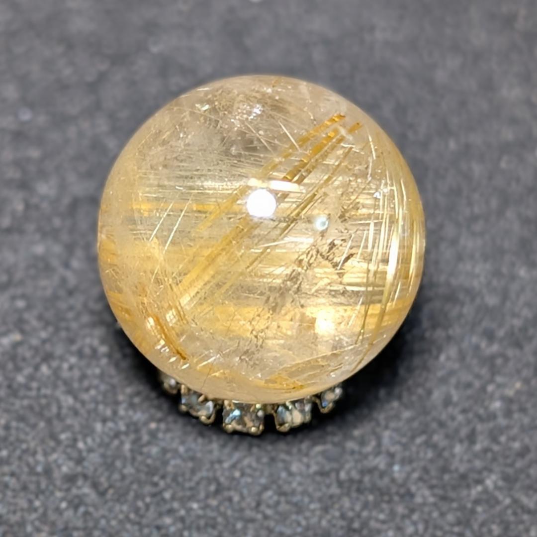 有馬英次　ゴールド タイチンルチル 13ミリ 1粒売り 貫通穴あり