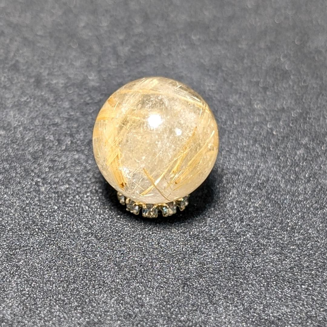 有馬英次　ゴールド タイチンルチル 13ミリ 1粒売り 貫通穴あり