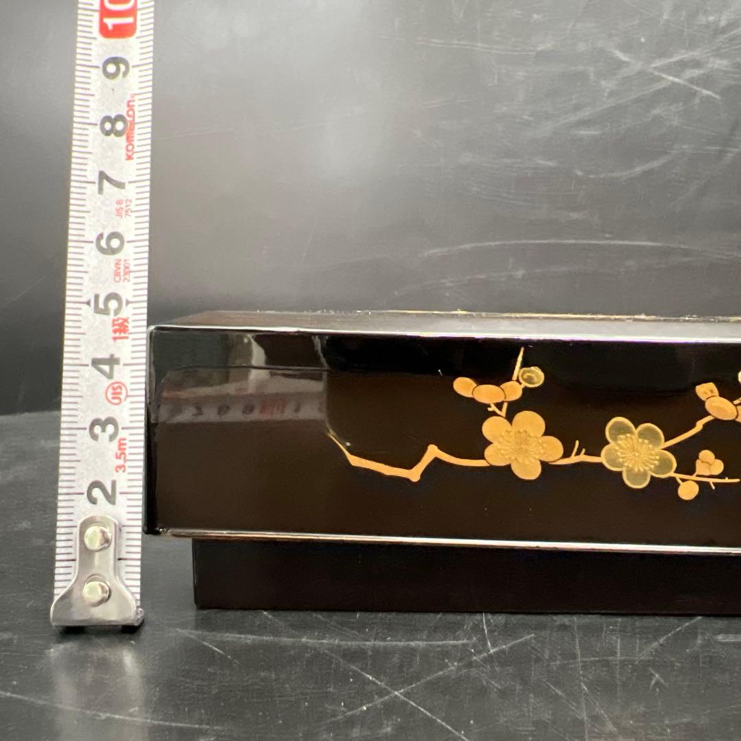 時代　木製　上手蒔絵内梨地硯箱　木箱付　東Y7-1126☆2Fトコヒカ