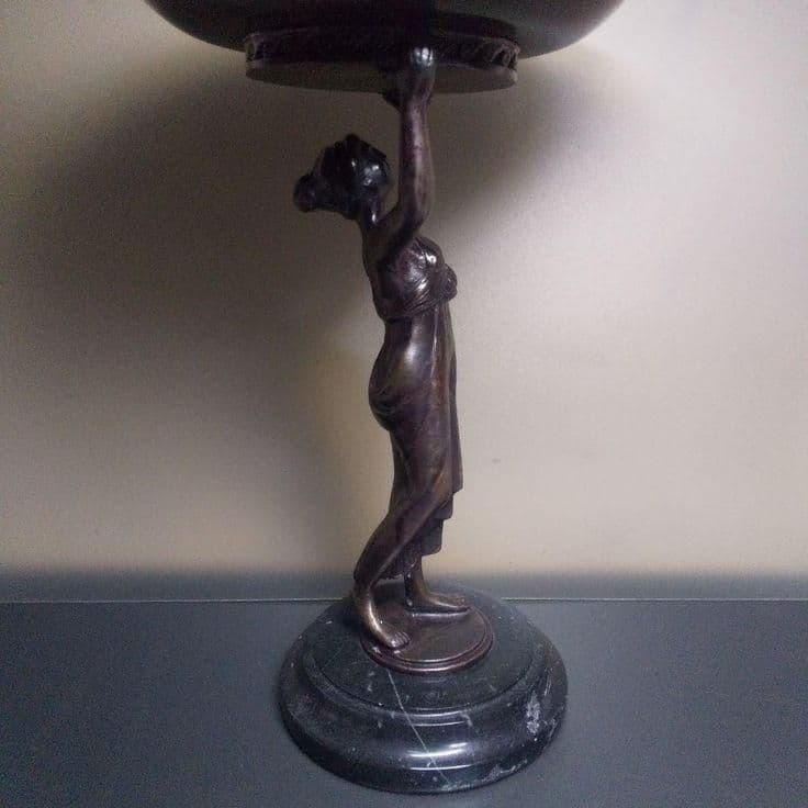 ◎西洋アンティーク ブロンズ像 (小物入れ) 置物 ミッドセンチュリー