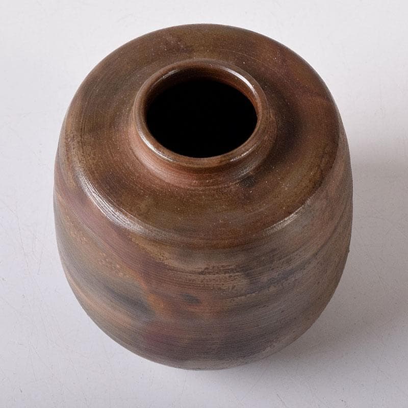 茶道具　備前焼　小西陶古作　茶入　正絹古代名物裂仕覆付　共箱　V　7637