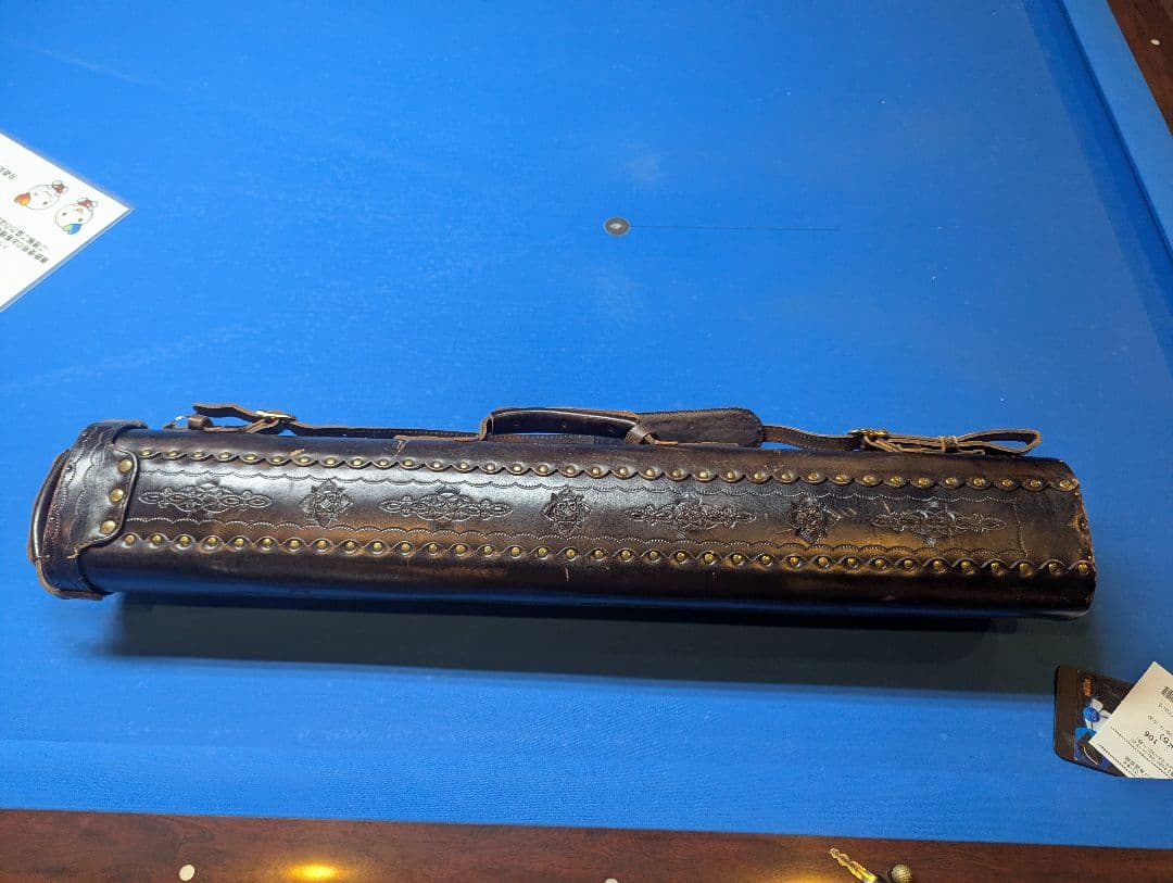 インストロークビリヤードキューケース ダークブラウン レザー