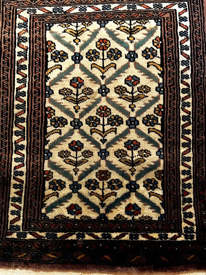 オールド ペルシャ絨毯 シルク/ウール混 61㎝