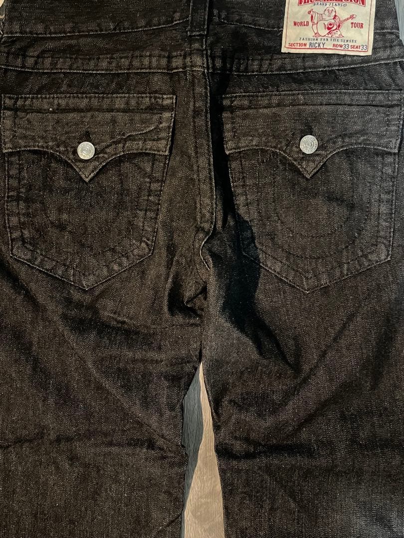 トゥルーレリジョン RICKYブラックデニム 33 USA製 メンズ