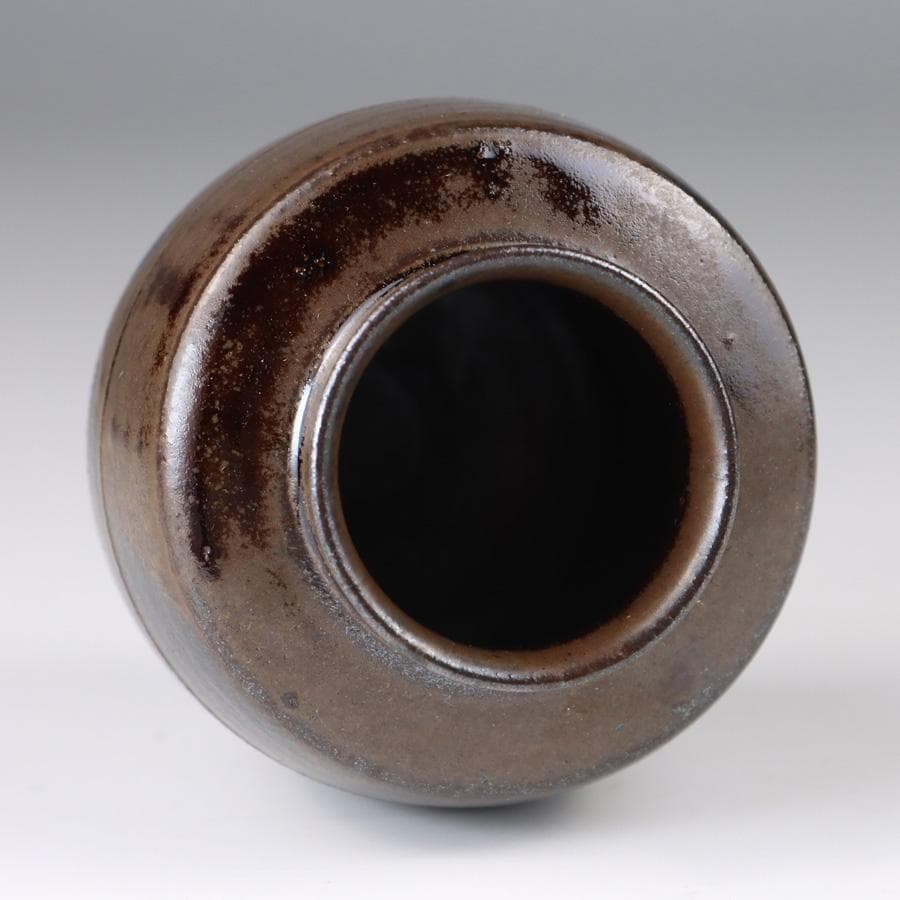 Y3338-1 茶道具 平安 笹田有祥造 模 初花肩衝茶入 共箱・仕覆　　よ