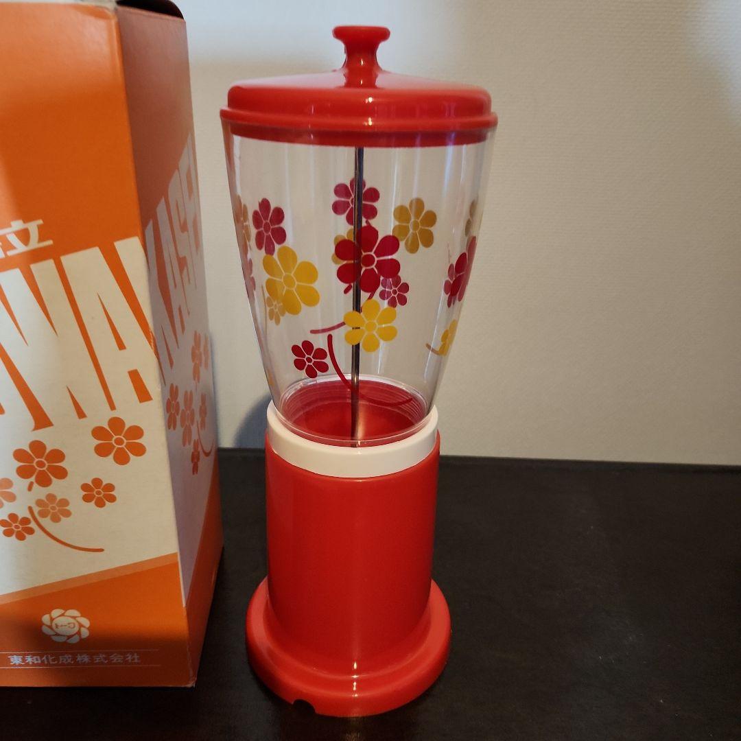 昭和レトロポップ　☆トーワ箸立て☆　１号丸　花柄　赤