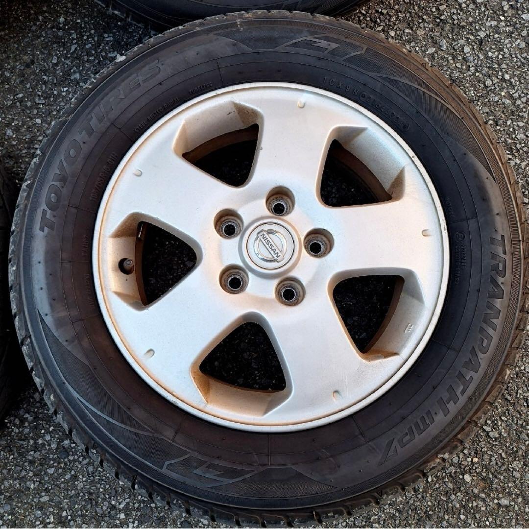 15インチ【国産タイヤ付】195/65R15☆日産純正アルミホイールセット