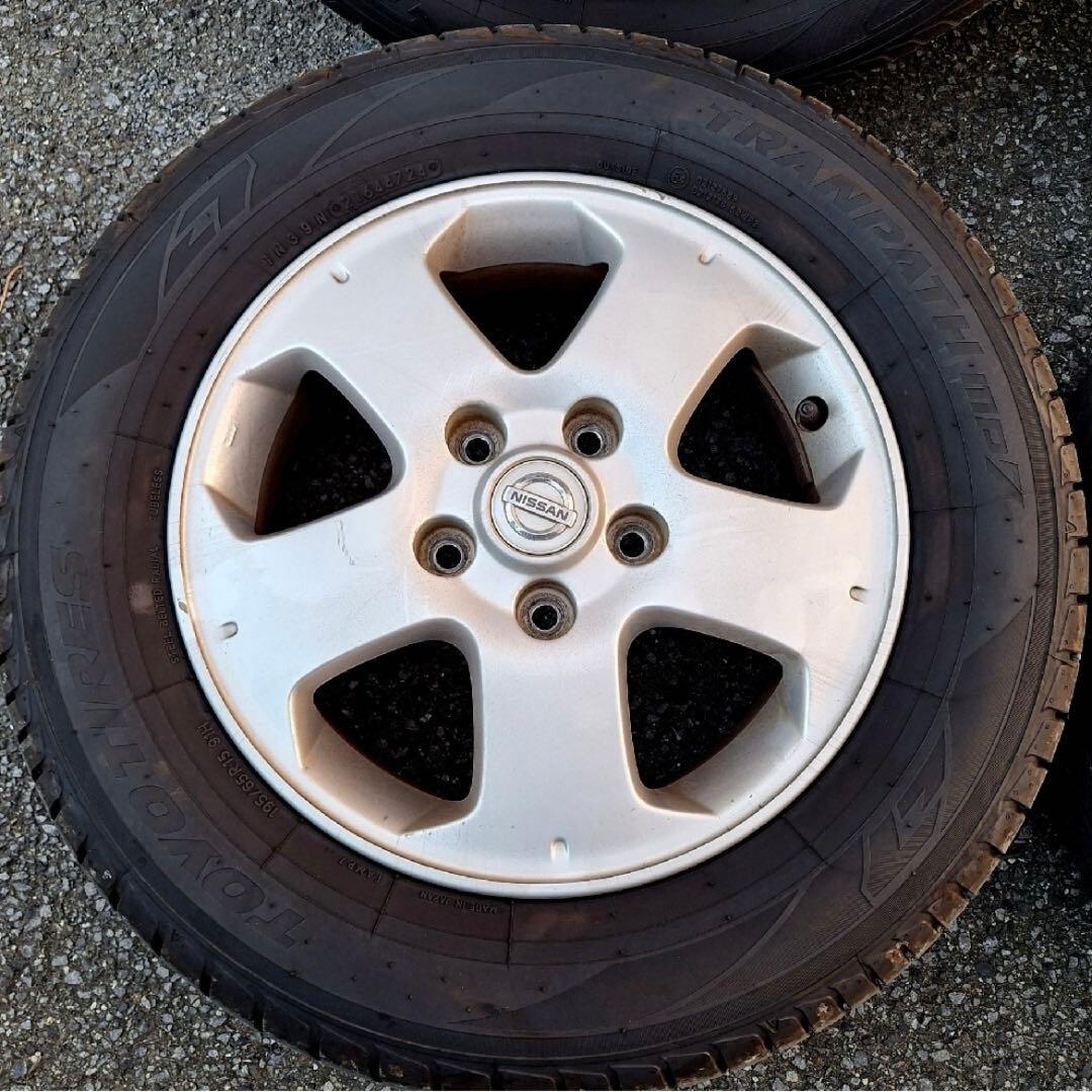 15インチ【国産タイヤ付】195/65R15☆日産純正アルミホイールセット
