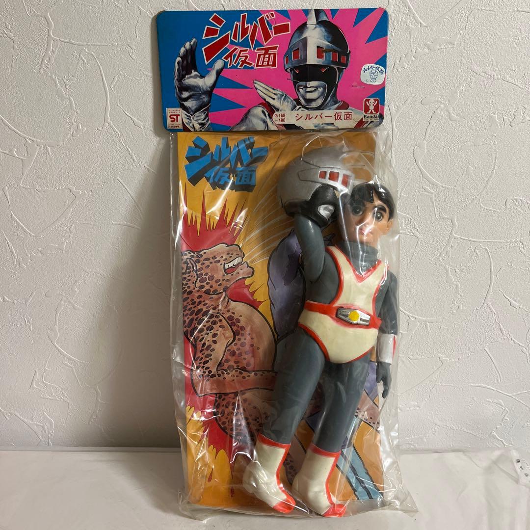 ⚠️激レア・入手困難　シルバー仮面　スタンダードサイズ　面取れ　ソフビ　バンダイ