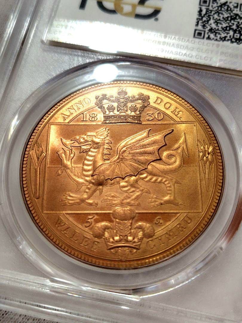ジョージ4世 レッドドラゴン 黄銅メダル PCGS最高鑑定品