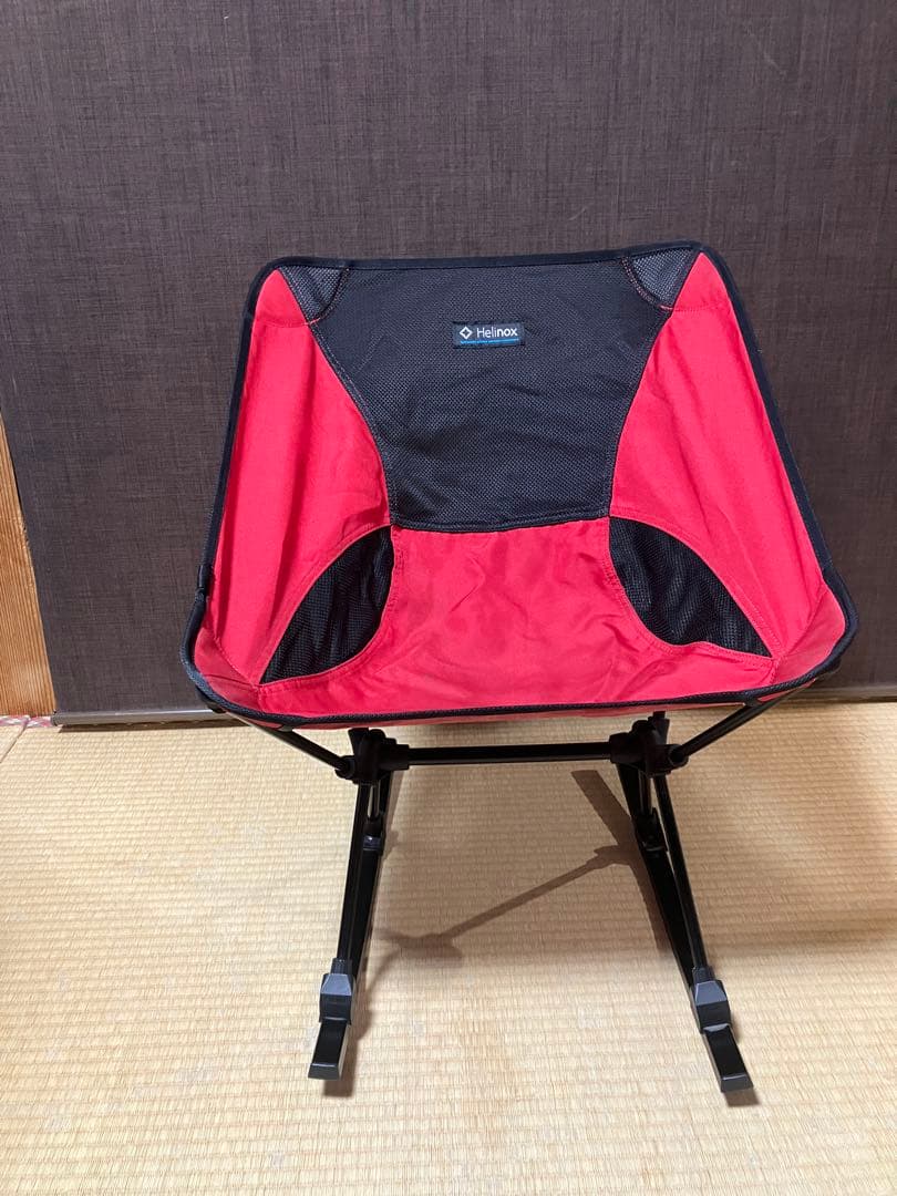 Helinox キャンプチェア 赤/黒 ロッキング付き