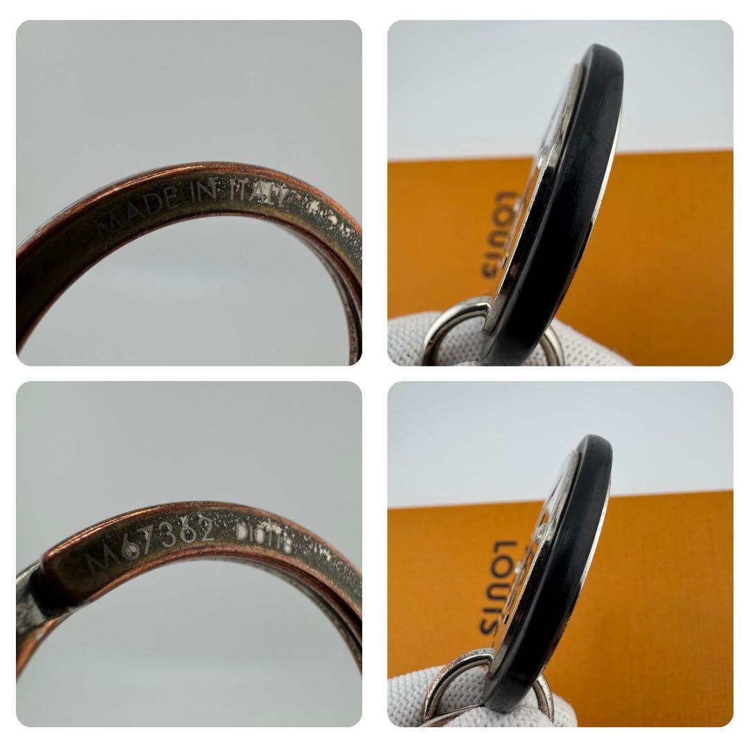 美品 ルイヴィトン ポルトクレ・LVサークル チャーム キーリング キーホルダー