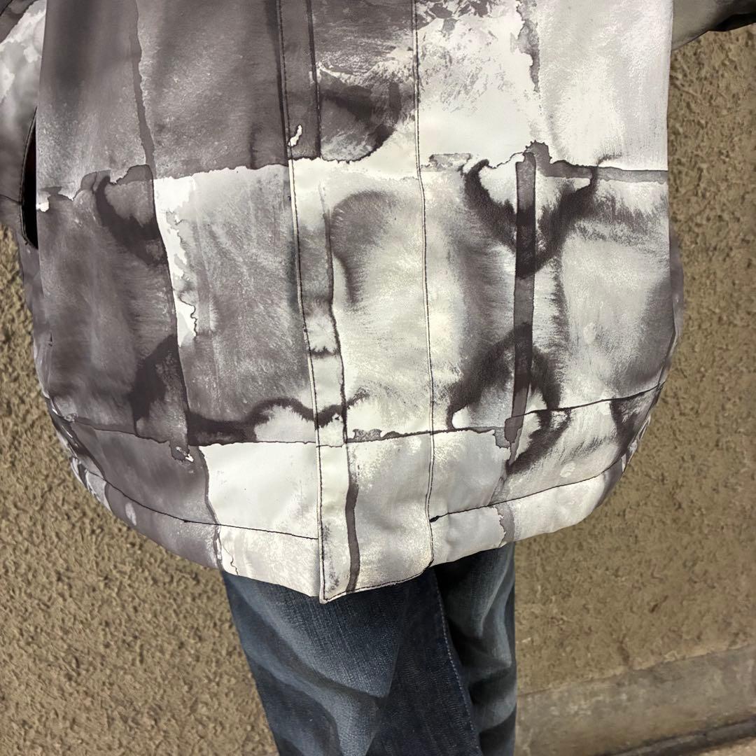 希少XL⭐︎クイックシルバー スノボーウェア マーブル模様ワンポイントロゴ 灰色