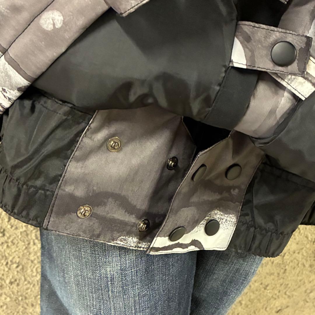 希少XL⭐︎クイックシルバー スノボーウェア マーブル模様ワンポイントロゴ 灰色