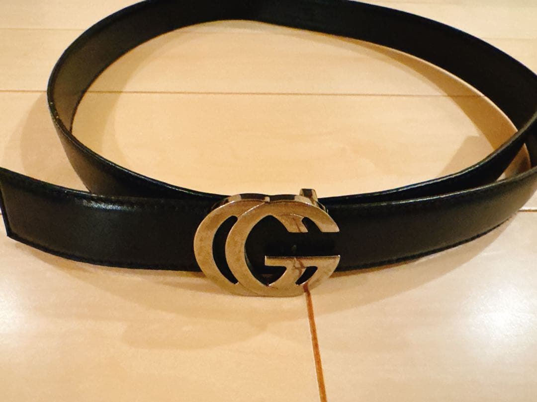 ★GUCCI グッチ GGロゴ レザーベルト ブラック★