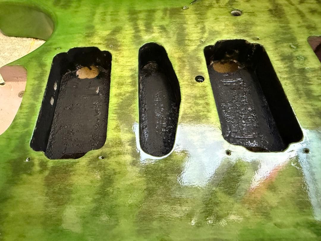 【メンテ済】MODエレキギター ブラスブロックストラトタイプ虎杢Ibanez