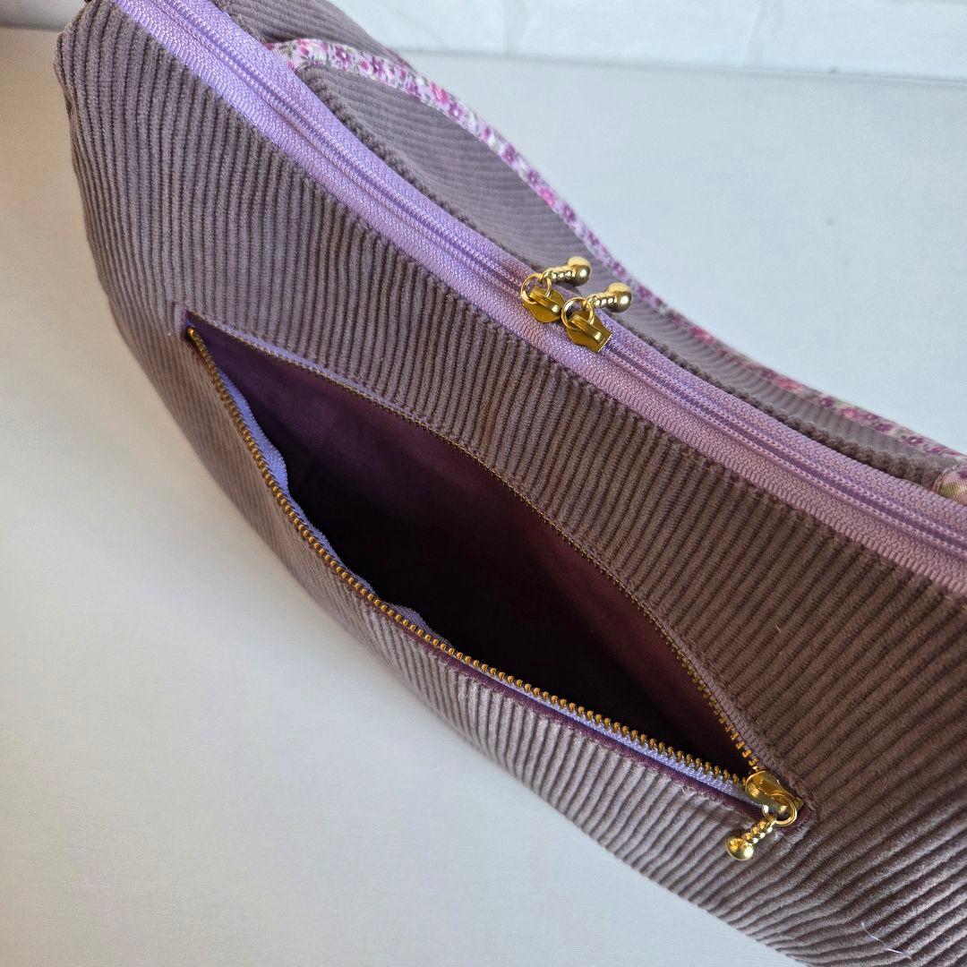 ミーコ&ターボ様　蓋付きショルダーバッグ　ハンドメイド