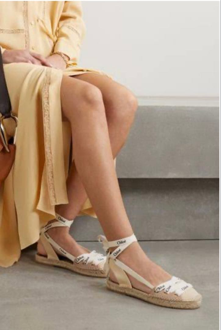 クロエ Chloe レースアップエスパ ドリーユフラット サンダル36