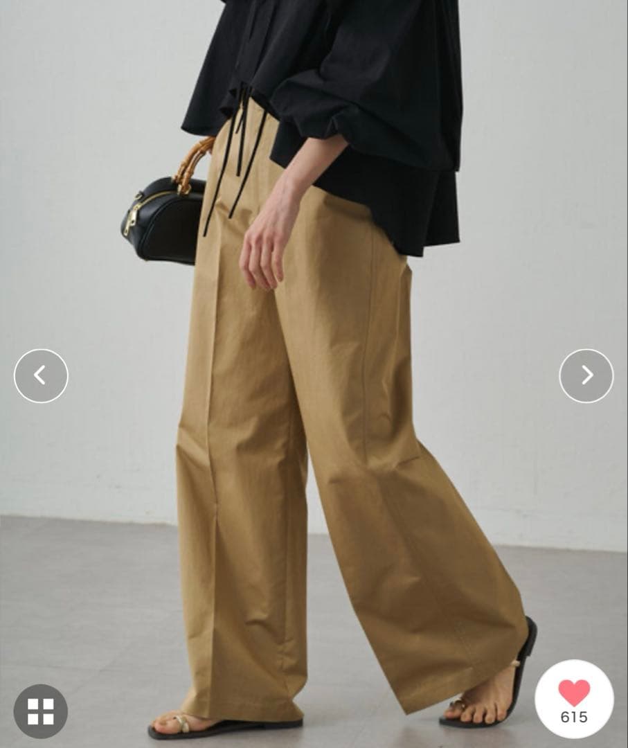 新品タグ付☆ラウンジドレス☆ ノータックチノパンツ☆ベージュ