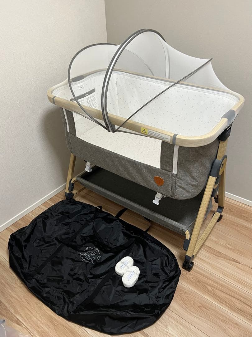 HZDMJ ベビーベッド ライトグレー