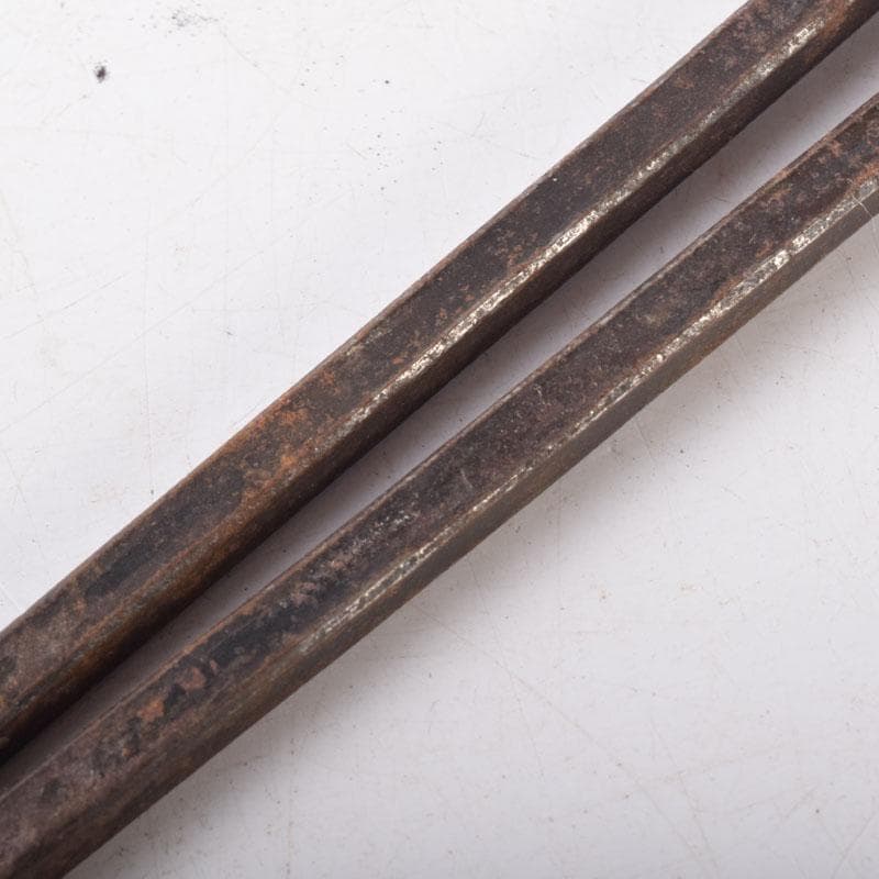 茶道具　内藤四郎作　古鉄　火箸　二種二組　共箱　C　7511