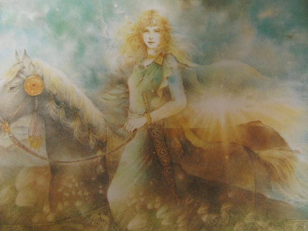 きたのじゅんこ、「ケルトの女神伝説」、希少画集、額装画、日本製・新品額にて額装